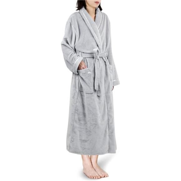 Fleece Robe For‎ Women, Plush Warm Bathrobe Womens, Fluffy Soft Spa Long Robe - Picture 2 of 7